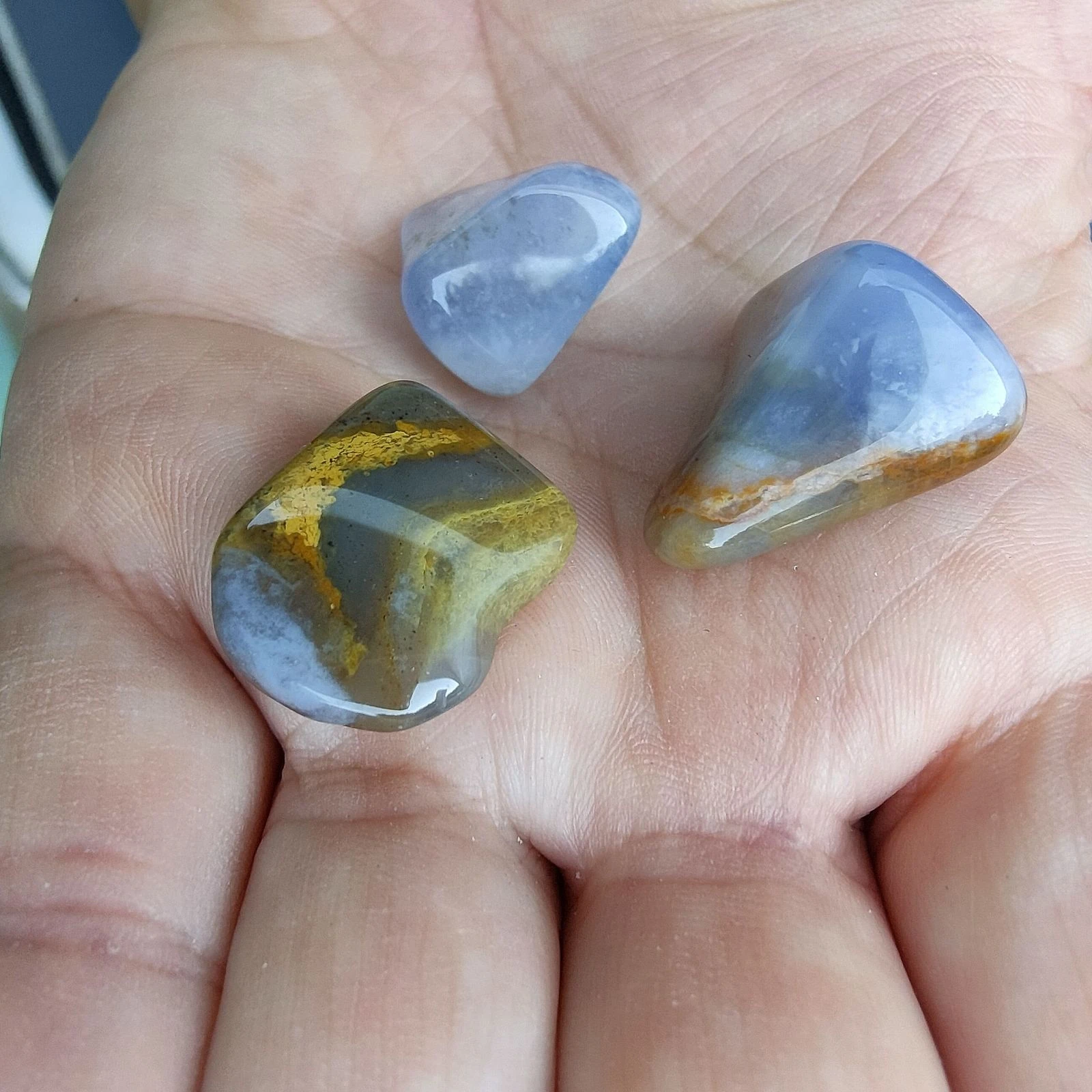 A set of 3 chalcedony on gangue – photo 5